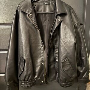 Black Leather FauxJacket